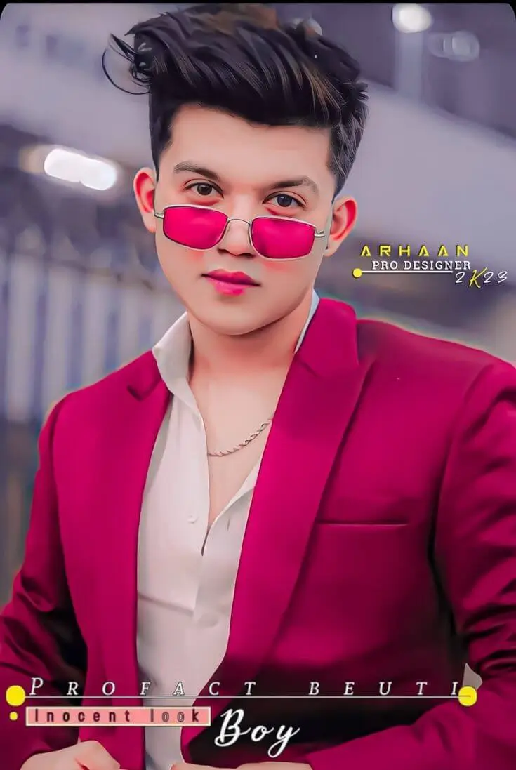 Young man in maroon blazer with text overlay